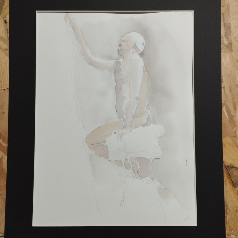 Painting painting watercolor study human body naked living model image 2