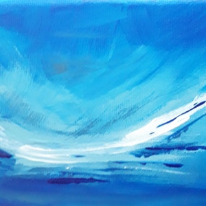 Piccolo dipinto, pittura acrilica blu astratto