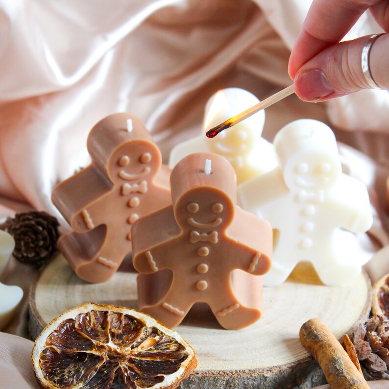 Gingerbread Man Candle Festive Winter Christmas Home Decor Etsy UK