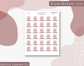 Wash Bedding Icons Sticker Sheet