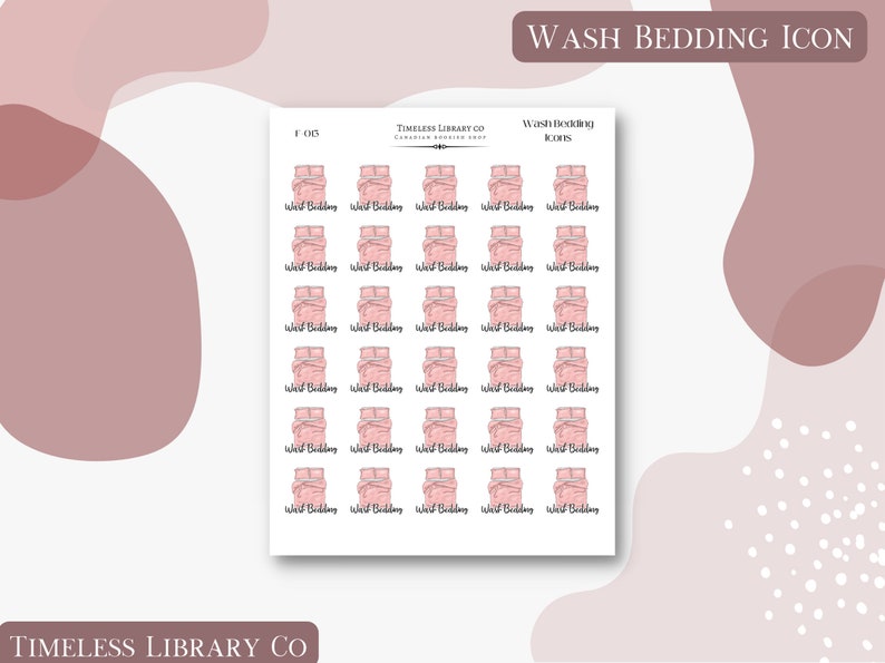 Wash Bedding Icons Sticker Sheet image 1