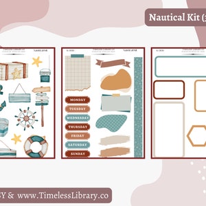 Nautical Vertical Planner Sticker Kit (3pcs)