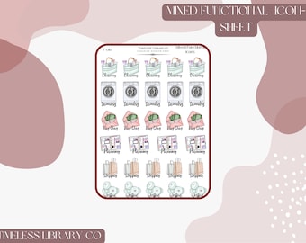 Mixed Functional Icons Sticker Sheet