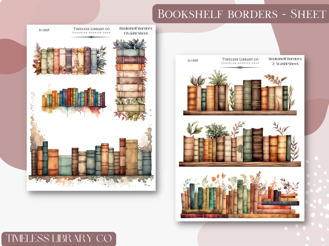 Notebook Border Sticker Bookshelf Borders Sticker Set - Etsy