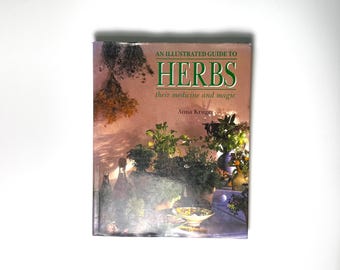 Vintage Illustrated Herb Guide Book, Botanical Coffee Table Book