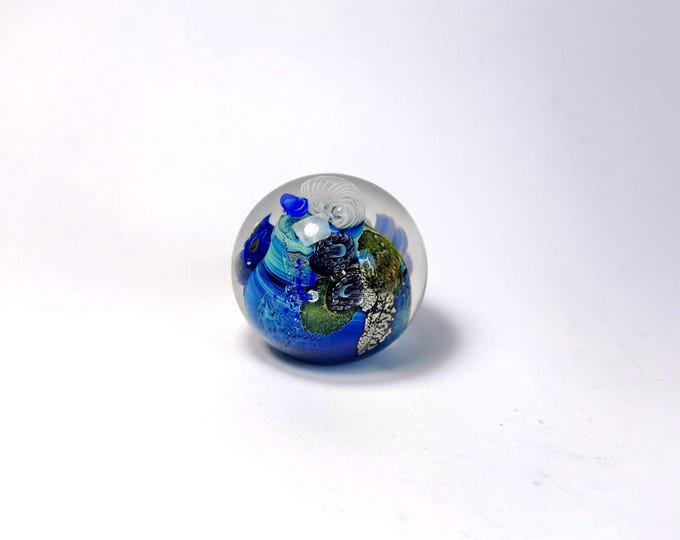 Planet Paperweights Josh Simpson Inhabited Planets Ocean Art Glass Paperweight- Signed - Etsy