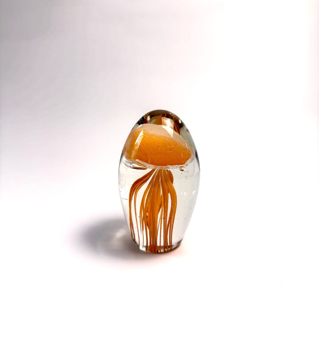 Hand Blown Art Glass Jellyfish Paperweight - Etsy