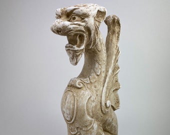 Estatua gótica del león dragón griffin de 18 "