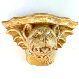Bulldog Winged Gargoyle Fantasy Medieval Wall Shelf Sconce