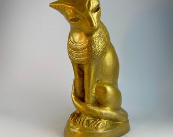 20" Ancient Gold Egyptian Cat Bastet