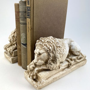 Antonio Canova Lions from the Vatican - Pair of Sleeping Lions Bookends Reproduction