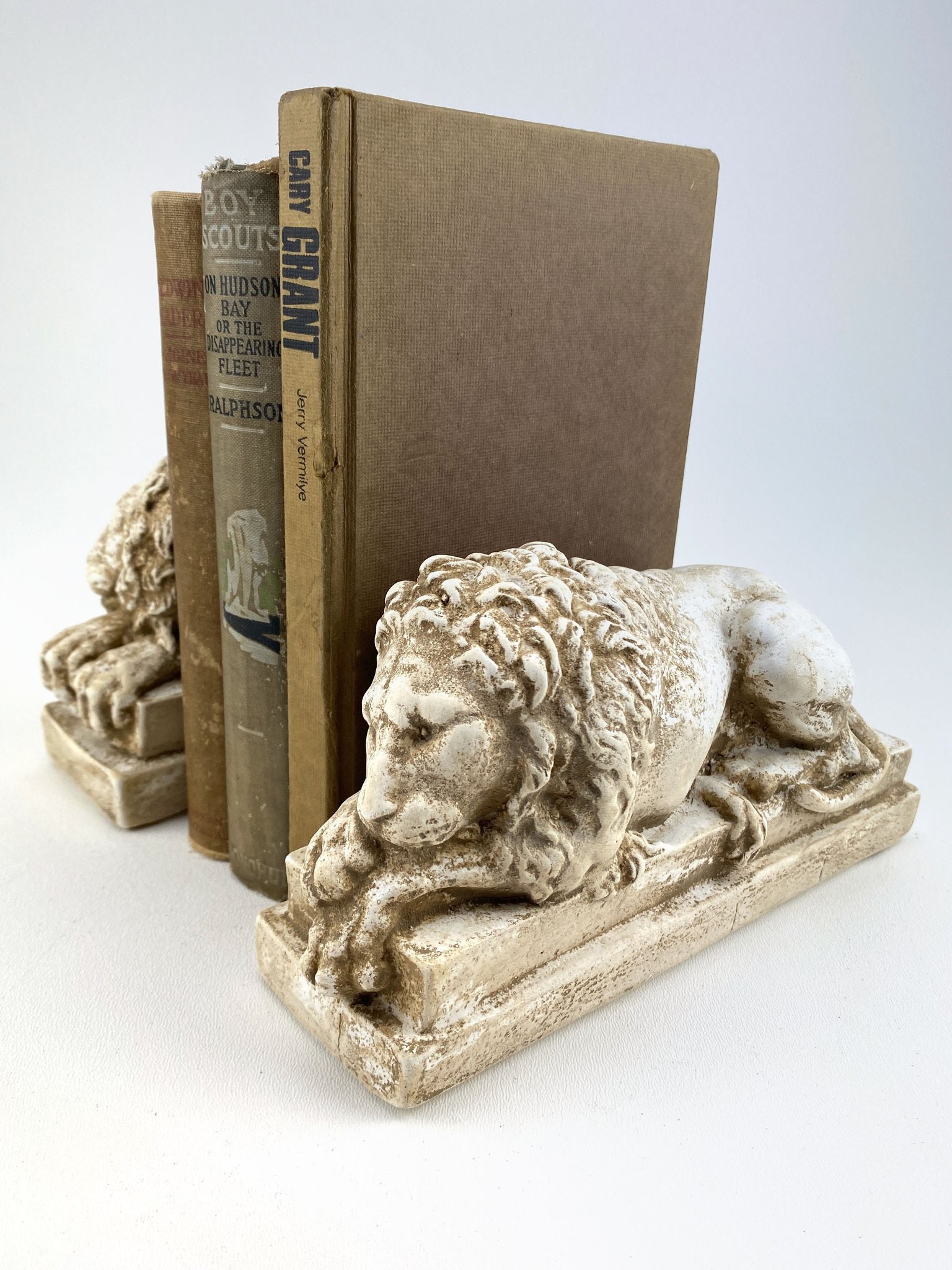 Antonio Canova Lions From The Vatican - Pair Of Sleeping Bookends Reproduction