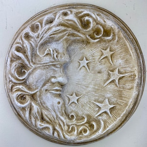 Luna Man In The Moon with Stars Wall Hanging Sculpture