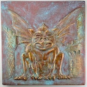 18” Gothic Gargoyle Relief Wall Plaque