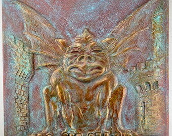 18” Gothic Gargoyle Relief Wall Plaque