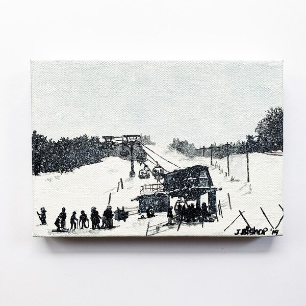 Original Acryl-Gemälde: 'Powder Day im Bolton Valley'