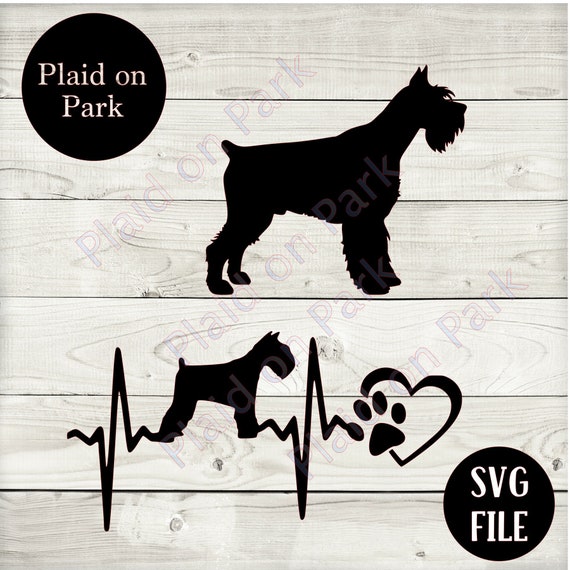 Schnauzer Svg Dog Cut File I Love My Schnauzer Silhouette Etsy