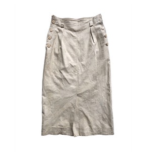 Saia midi de couro vintage Christian Dior