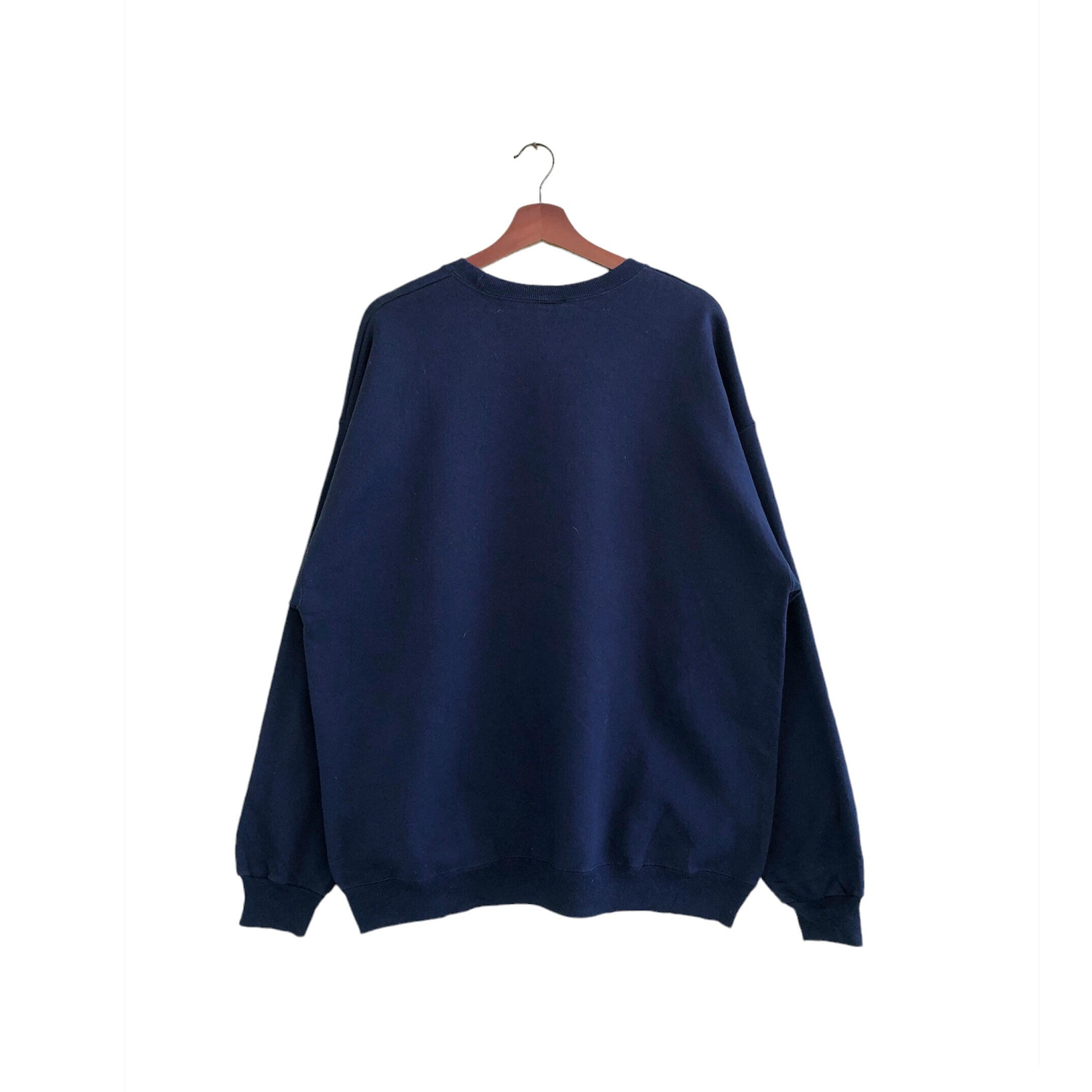 【vintage】90s Sullen navy design longknit Vintage 90s Cotton Mix Plain Navy Kappa Sweatshirt - X-Small