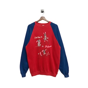 Vintage 80s Lake Tahoe Ski Bunnies Oversized Sweatshirt Size XL