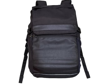 Vintage Oakley Style Hex Grid Sling Backpack Black Red Yellow