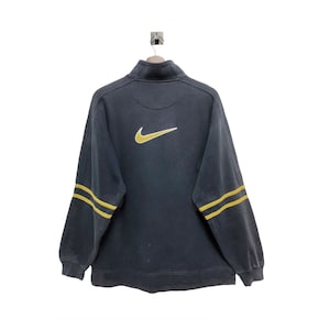Vintage anos 90 Nike Swoosh Halfzip lavado tamanho M