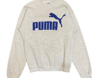 Rare!Vintage 90s Puma Made in USA Thrashed Crewneck size M