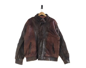 ジャケット・アウター 80s valentino uomo leather blouson Vintage Valentino Uomo Leather Jacket - Etsy