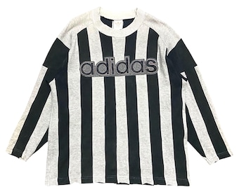 Sudadera vintage de rayas Adidas de los años 90, talla M