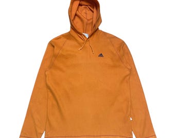 Sudadera con capucha vintage de polar con tres rayas de Adidas, talla L