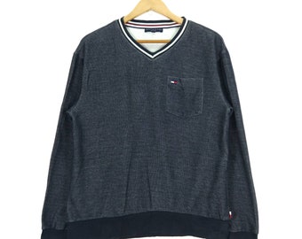 Tommy Hilfiger V-Neck Pullover Jumper Sweatshirt