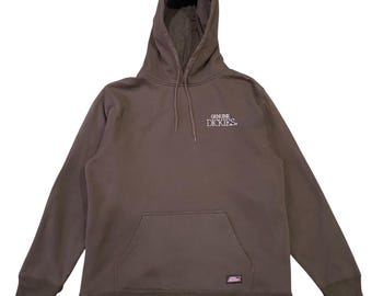 Sudadera con capucha Dickies Genuine VINTAGE L / Jersey marrón mercado japonés / Estampado gráfico desgastado con logotipo en la espalda / Ropa de calle Y2K
