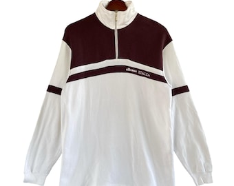 Chaqueta vintage de los años 90 con media cremallera Ellesse Italia para mujer, talla L