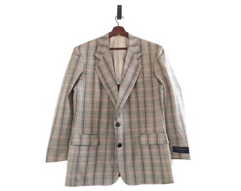 ヴィンテージ イヴ サンローラン ブレザー ジャケット チェック柄 80