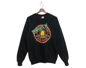 ¡¡¡Raro!!! Vintage 80s Metro Goldwyn Mayer Studio Sudadera Negro Talla M