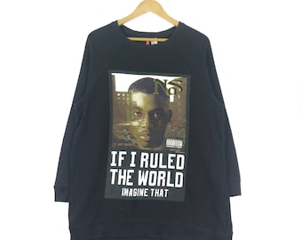 Vintage Nas Hip Hop Crewneck Pullover Jumper Sweatshirt