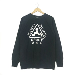 Plenty Tough Sports USA Vintage 80s Crewneck Pullover Jumper Sweatshirt Made in USA