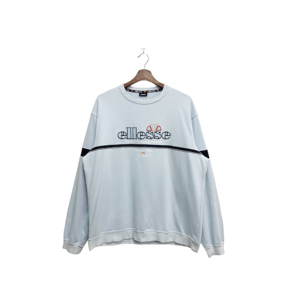 Vintage Ellesse Big Logo Sweatshirt Baby Blue Size