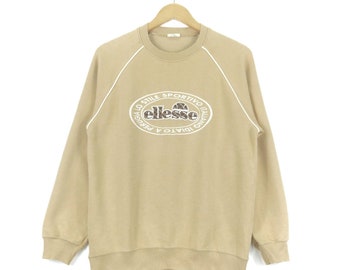 Ellesse Big Logo Embroidered Vintage 80s Crewneck Pullover Jumper Sweatshirt