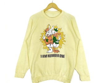 Vintage 90s I  Am Number One Crewneck Jumper Pullover Sweatshirt