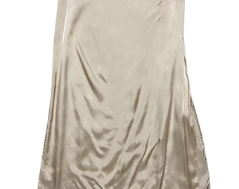 Saia midi de seda dourada Dries Van Noten, tamanho 36.