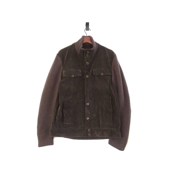 ジャケット・アウター VINTAGE Corduroy Jacket Made in Japan Vintage 90's Benetton Formula 1 Corduroy Zipper Jacket Brown