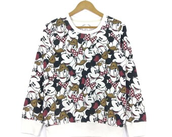 Moletom pulôver Mickey e Minnie Fullprint Crewneck