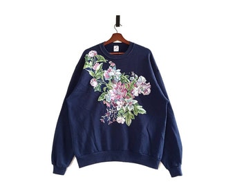 Vintage Jerzees Flowers Crewneck Pullover Sweatshirt