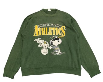 VTG 80年代 オークランド・アスレチックス ジョー・クール スヌーピー クルーネック スウェットシャツ アメリカ製 アーテックス サイズL