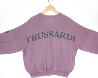Vintage Trussardi Big Logo Spellout Oversized Sweatshirt Size L