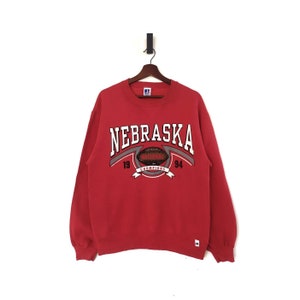 Vintage 1994 Nebraska Cornhuskers Football Crewneck Sweatshirt Made In USA Pullover Jumper Size M