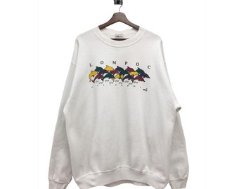 Sudadera vintage de gran tamaño Lompoc California de los años 90
