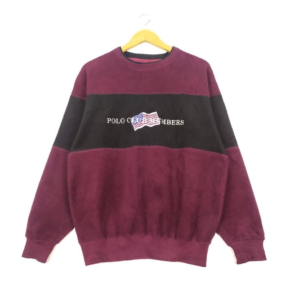 Polo Club Members Embroidery Big Logo Fleece Vintage 90s Sweatshirt
