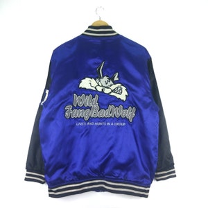 Vintage Wilde Fang Bad Wolf Big Logo Bestickte Bomberjacke